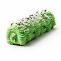Christmas Tree Yule Log With Green Frosting And Sprinkles