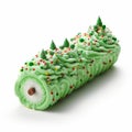 Christmas Tree Yule Log With Green Frosting And Sprinkles