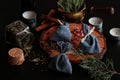 Yule winter solstice Christmas celebration themed magick spell bags