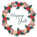 Yule Wreath, Pagan New Year, Christmas Wreath with Berries, New Year and Christmas Decoration.