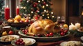 Yuletide Banquet: Savoring the Culinary Delights of a Bountiful Christmas Feast Royalty Free Stock Photo