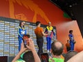 Medal ceremony of women triple jump at 2023 World Athletics Championships