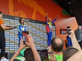 Medal ceremony of women triple jump at 2023 World Athletics Championships