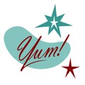 Yum Text Retro Word with Stars