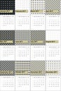 Yuma and black pearl colored geometric patterns calendar 2016