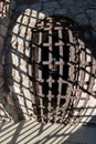 Yuma Territorial Prison, cell door and shadows Royalty Free Stock Photo