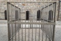 Old Iron Cell Bars and Stone Wall in Courtyard of Famous Yuma Territorial Prison State Historic Park Royalty Free Stock Photo