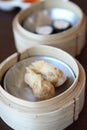 Yumcha , dim sum in bamboo steamer Royalty Free Stock Photo