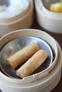 Yumcha , dim sum in bamboo steamer Royalty Free Stock Photo