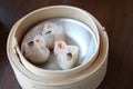 Yumcha , dim sum in bamboo steamer Royalty Free Stock Photo