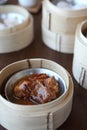 Yumcha , dim sum in bamboo steamer Royalty Free Stock Photo