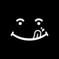 Yummi smile emoticon cartoon symbol