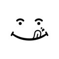 Yummi smile emoticon cartoon symbol