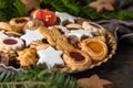 Yummy Christmas Cookies from germany Royalty Free Stock Photo