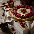 Yummy crust raspberry pie Royalty Free Stock Photo