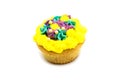 Yummy cupcake on white background with clipping path