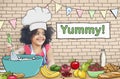 Yummy Delicious Cooking Little Kid Chef Concept