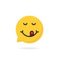 Yummy emoji speech bubble logo