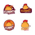 Yummy Fried chicken logo vector set design