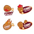 Yummy Fried chicken logo vector set design