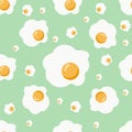 Yummy fried egg seamless pattern. Background for your design, fabric textile, wallpaper or wrapping paper