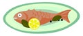 Yummy fish fry vector or color illustration