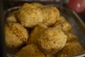 Yummy fried meatball at the Asian food market Royalty Free Stock Photo