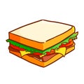 Yummy and funny sandwich ready to eat