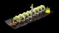 Yummy green Avocado sushi roll. Japanese tradition cuisine food