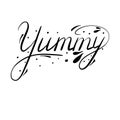 Yummy hand drawn lettering Royalty Free Stock Photo