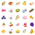 Yummy ice cream icons set, isometric style