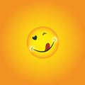 Yummy icon. Hungry smiling face with mouth and tongue emoji. Delicious, healthy funny lunch tasty mood smile avatar Royalty Free Stock Photo