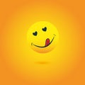 Yummy icon. Hungry smiling face with mouth and tongue emoji. Delicious, healthy funny lunch tasty mood smile avatar Royalty Free Stock Photo