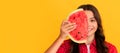 yummy juicy watermelon. kid with fruit. healthy food for children. fructose healthy eating. Summer girl portrait with