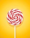 Yummy lollipop at stick holiday sweetness yellow Royalty Free Stock Photo