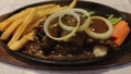 Yummy melted beef steak, full of taste