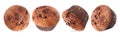Yummy muffins with chocolate chips isolated on white, set Royalty Free Stock Photo