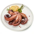 So yummy Octopus Tenderized isolated on white background Royalty Free Stock Photo