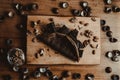 Yummy pancake with chocolate and nuts Royalty Free Stock Photo