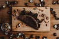 Yummy pancake with chocolate and nuts Royalty Free Stock Photo