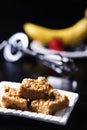 Yummy, Peanut Butter Marshmallow Squares with Egg Beater and Fruit