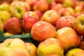 Yummy pile of apples in a market stall Royalty Free Stock Photo