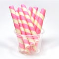 Yummy Pink Wafer Rolls