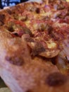 Yummy pizza with cheese and sausage .