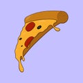 Yummy Pizza Slice Vector Illustration Icon Pizza Slice Icon