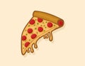 Yummy Pizza Slice Vector with Sausage Topping