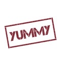 Yummy rectangular stamp. Royalty Free Stock Photo