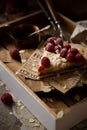 Yummy slice crust raspberry pie Royalty Free Stock Photo