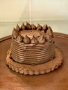 Yummy small and beautiful chocolate pastry cake. Royalty Free Stock Photo