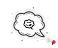 Yummy smile icon. Emoticon with tongue sign. Comic speech bubble. Vector Royalty Free Stock Photo